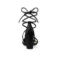 thumbnail image 5 of BLISSFUL STEP Women's Shoes Open Toe Lace Up Block Heel Strappy Heels Black 11, 5 of 9
