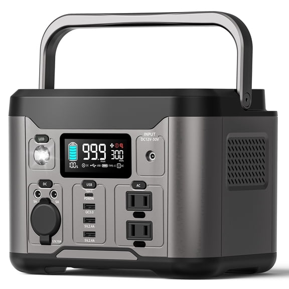 Goosiay 300W 296Wh Portable Power Station with 60W PD and Pure Sine Wave AC Outlet, Gray