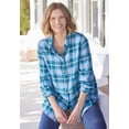 thumbnail image 5 of Woman Within Plus Size Plaid Double-Brushed Cotton Flannel Shirt, 5 of 6