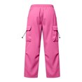 thumbnail image 5 of Rhuody Women Pants Wide Leg Loose Fit Elastic Waist Solid Color Trousers With Pocket Fashion Wear 2Xl Red, 5 of 6