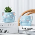 thumbnail image 2 of Cute Animals Planter, Mini Ceramic Cartoon Animal Shaped Succulent Flower Pot Indoor Air Plants Holder, Smooth Shiny Decorative Flower Cactus Planter - Plants Not Included (White Bear), 2 of 8