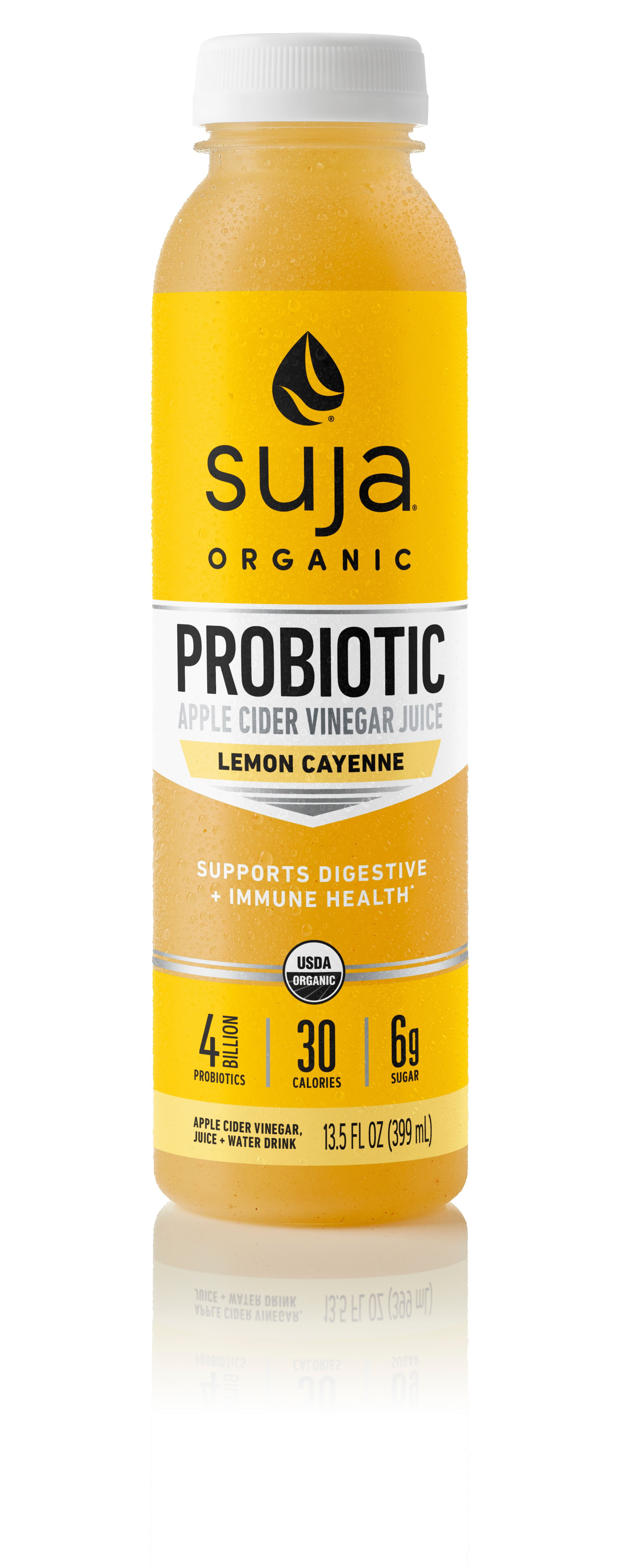 Suja Organic Lemon Cayenne Probiotic, Cold Pressed Juice with Apple Cider Vinegar, 13.5 Oz