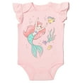 thumbnail image 3 of Disney Princess Belle Cinderella Ariel 4 Pack Cuddly Snap Bodysuits made with Organic Cotton Newborn to Infant, 3 of 5