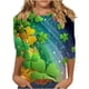 thumbnail image 2 of Xuyuer Womens 3/4 Sleeve St. Patrick's Day T-Shirts Crew Neck Spring Graphic Tee Tops Cute Tunic Tops Basic Tees Blouses Business Work Tee Top Merry and Bright Graphic Tee Tops, 2 of 6