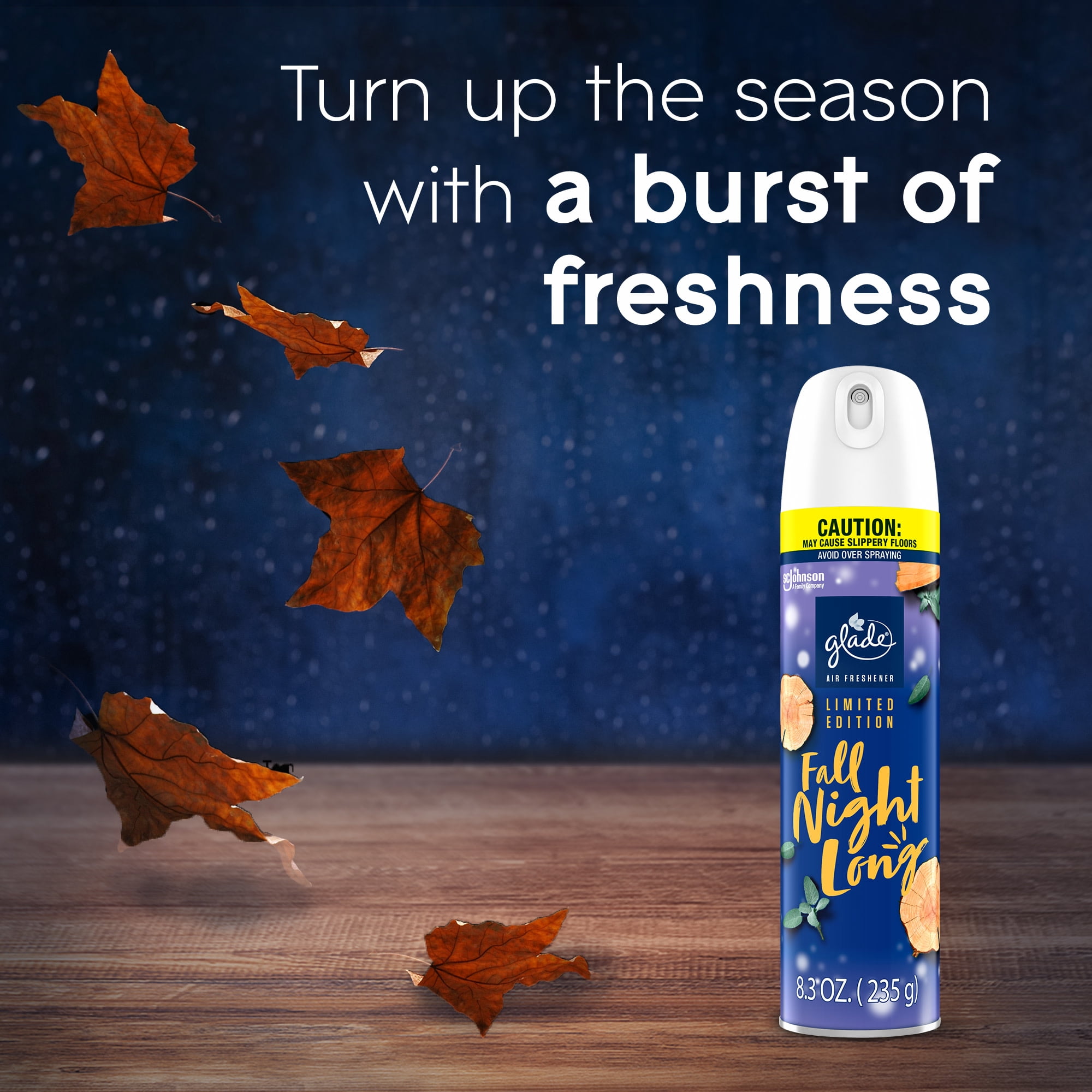 (4 pack) Glade Air Freshener Spray, Fall Night Long, Fragrance Infused with Essential Oils, 8.3 oz