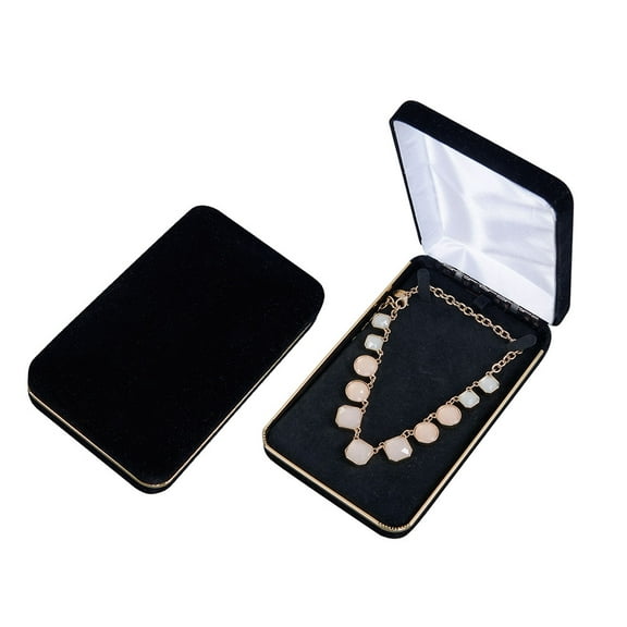 SSWBasics Black Velvet Necklace Box - 10 Pack