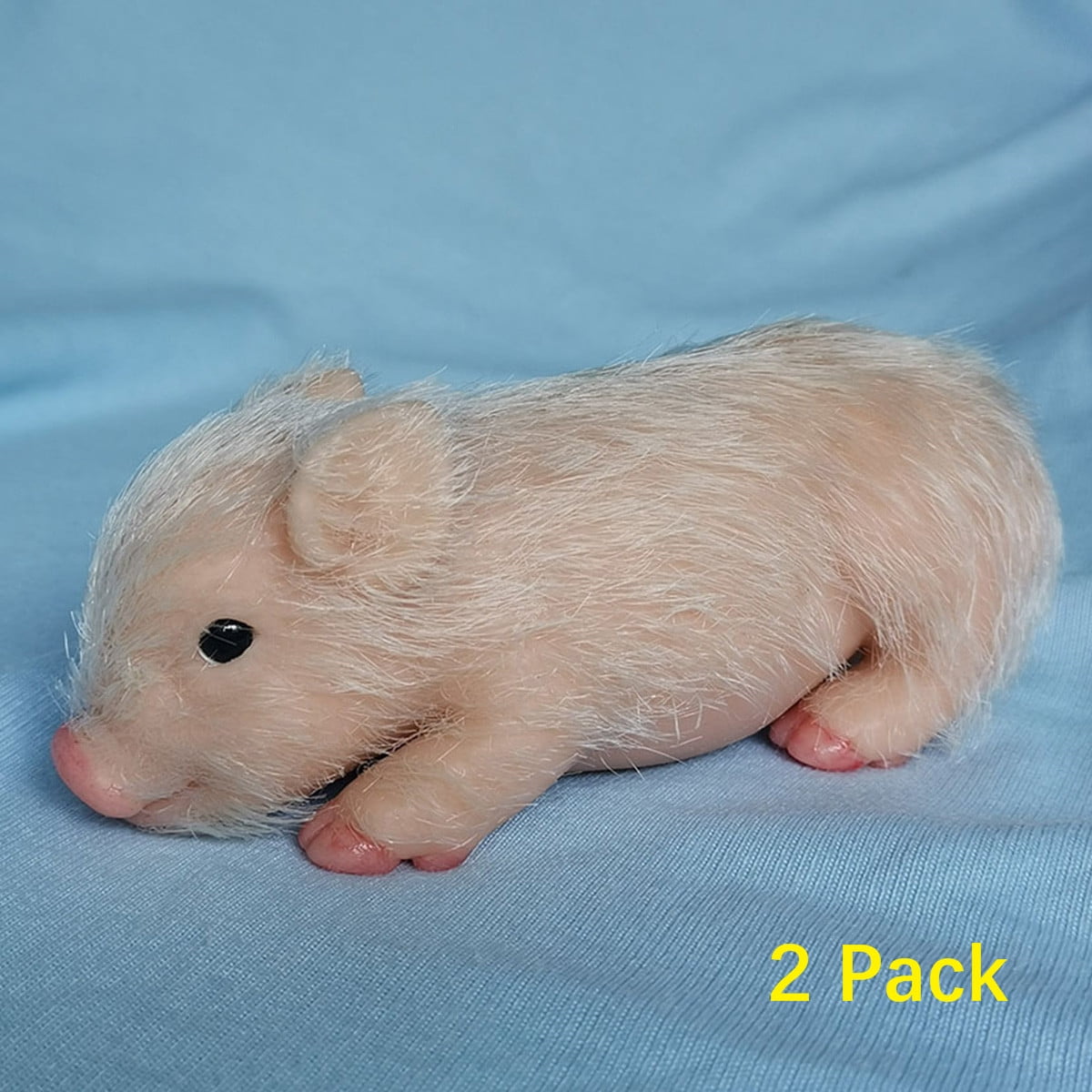MLfire 2PCS 6 inch Full Silicone Piglet BPAFree Soft Silicone Pig Doll