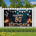 thumbnail image 2 of Decorative Design Happy 80th Birthday Celebration Banner for Senior Party Event Photography, 2 of 8