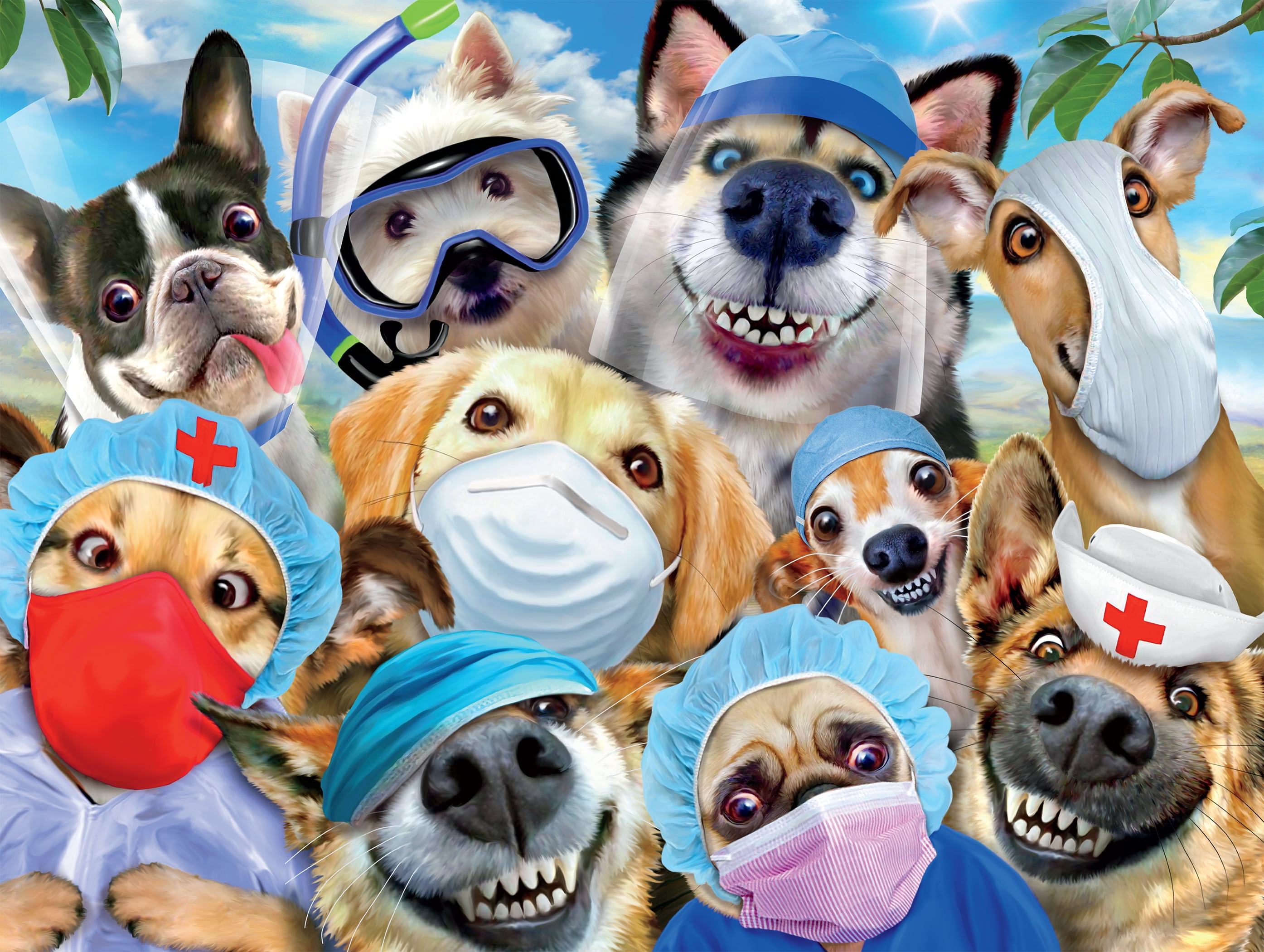 Ceaco Selfies - Masked Selfies, 550 Piece Puzzle