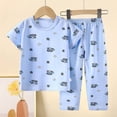 thumbnail image 2 of KPOPLK Toddler Boy Pajamas Fall Winter Pjs for Boys Long Sleeve Sets Kids Excavator Print Sleepwear Jammies Clothes Light Blue Size 9-10 Years, 2 of 5