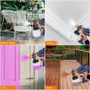 Qunler Paint Sprayer Gun, 650W HVLP Electric Paint Sprayer with 900ml Container, 3 Nozzles 3 Spray Patterns, Ideal for Home Interior and Exterior Walls, Ceiling, Fence, Cabinet, Furniture, Blue