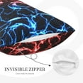 thumbnail image 3 of Rateoe Red And Blue Lightning Pattern Pillow Covers with Invisible Zipper(Pillows are not Included) Standard Pillowcases-14"x20", 3 of 6