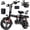 T1Plus-Black-25MPH, variant on 14 Inch Folding Electric Bicycle, 400W Adult Electric Bicycle, 48V 10.4Ah,Top Speed 18Mph, Dual Disc Brake Safety System, 3-Speed Riding, Front Fork With Shock Absorption, Black