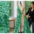 thumbnail image 5 of Soimoi Green Cotton Voile Fabric Flower Watercolor Print Fabric by The Yard 56 Inch Wide, 5 of 7