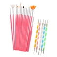 thumbnail image 3 of De Pinceles De De Uñas De 15 Piezas + De Pintura Punteada De Dibujo Bidireccional De 5 Piezas jinwen Cepillo de la pluma del dibujo del barniz de la selección del esmalte del arte de uñas, 3 of 7