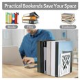 thumbnail image 3 of Metal Book Ends, Heavy Duty Bookends Stable Support Decorative Non Skid  for School Black,White, 3 of 7