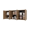 thumbnail image 3 of FM FURNITURE Lydia Wall Cabinet with Four Doors Natural Oak Engineered Wood, 3 of 8