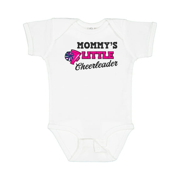 Inktastic Mommy's Little Cheerleader with Megaphone and Pom Poms Girls Baby Bodysuit