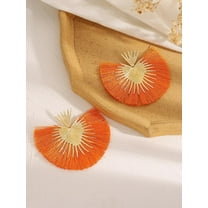 1 Pair Boho Tassel Earring Dangling Earrings Hanging Earrings Wedding Party Prom Earrings Everyday Illusion Jewelry for Women Wedding Birthday Party Jewelry Gifts Orange