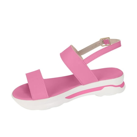 

Rdeuod Shoes For Women Summer Ladies Flat Thick Soled Fashion Casual Beach Sandals