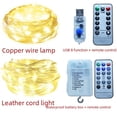 thumbnail image 1 of Lámpara de alambre de cobre con control remoto USB de ocho funciones, 10 metros, para exteriores, resistente al agua, caja de batería, lámpara de alambre de cuero, cadena de luces para decoración, 1 of 5