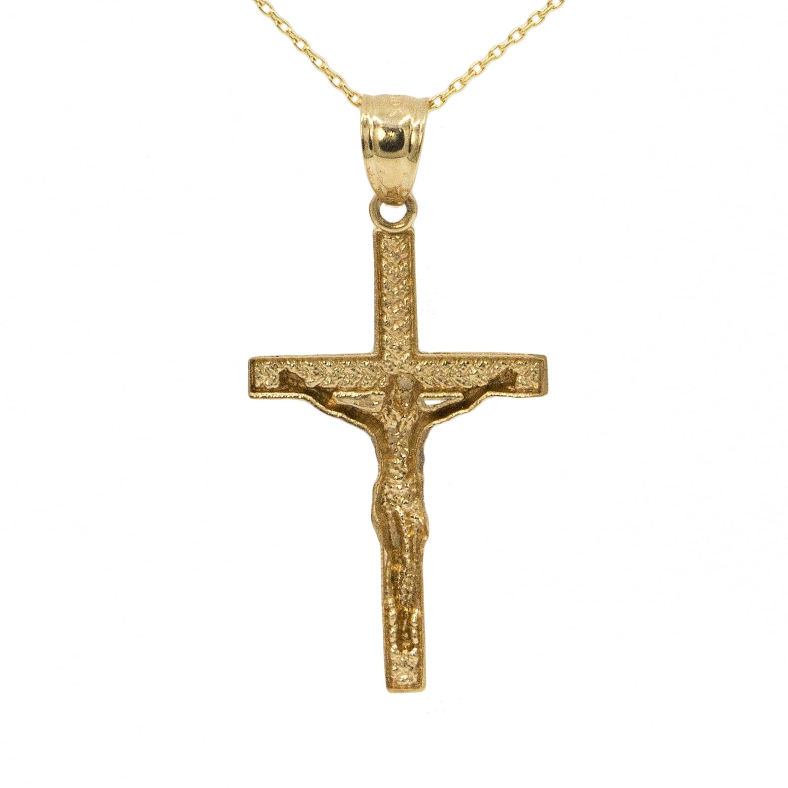 10k Yellow Gold Cross Pendant with 18 