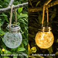 thumbnail image 4 of Bola de luz solar colgante de cristal roto agrietado para decoración de jardín, patio y césped en cuatro colores, 4 of 5