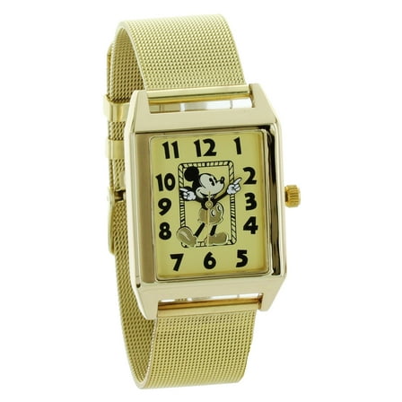 Disney Rectangle Mickey Mouse Metal Mesh Band cute watch MK8140-AB