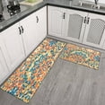 thumbnail image 3 of 2 Piece Bohemian Farmhouse Orange Vintage Rug Kitchen Rug Set, Decor Kitchen Rugs, Absorbent Non-Slip Washable Floor Mats, Home Indoor Runner Rugs 17"x47"+17"x30", 3 of 7