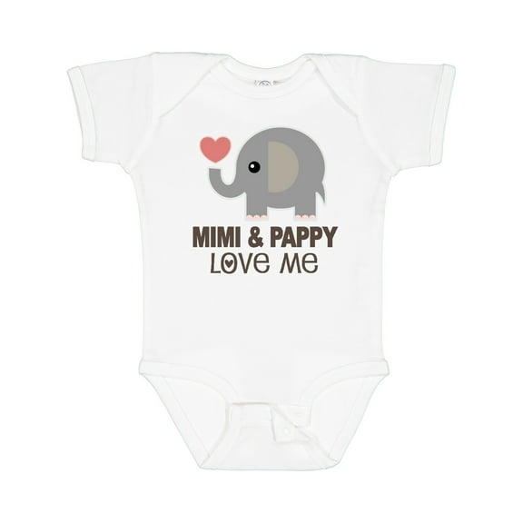 Inktastic Mimi and Pappy Love Me Elephant Boys or Girls Baby Bodysuit