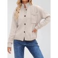 thumbnail image 3 of Womens Button Down Cardigan Open Front Stand Collared Fall Fashion 2025 V Neck Outerwear Sweater Jacket  L, 3 of 4