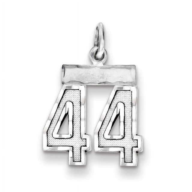 925 Sterling Silver Number 44 Necklace Charm Pendant Charms