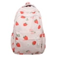 thumbnail image 3 of Mochila Con Patrón Fresa para Mujer Diaria Estudiantes Gran Capacidad () Azul, 3 of 8