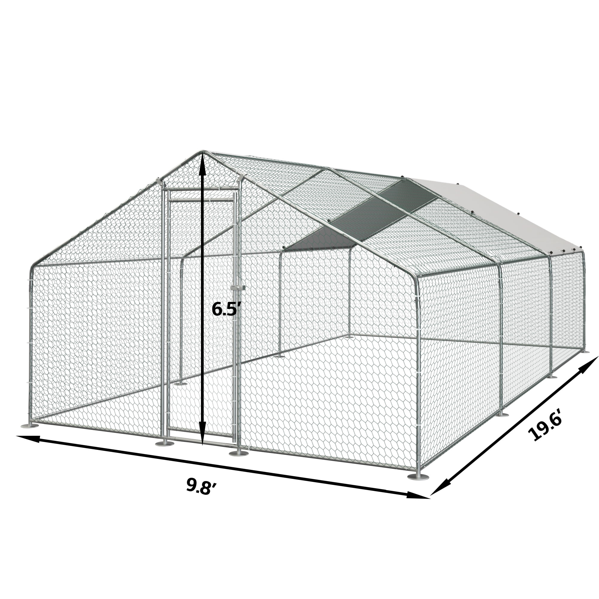 Buy TOETOL Large Metal Chicken Coop, Walk in Poultry Cage Chicken Run ...