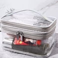 thumbnail image 6 of FENGGUIQU 1Pc Lightweight Silver Makeup Storage Bag Travel Cosmetic Organizer with Handle, 6 of 8