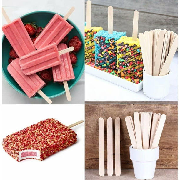100 Pcs Craft Sticks Ice Cream Sticks Wooden Popsicle Sticks Large 6 x 0.7  inch 