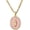 pink-gold chain length: 18", variant on Gold Guadalupe Virgin Mary Necklace for Women Men Teens, 14K Gold Plated Oval Zircon Inlay Oil Drip Virgin Mary Pendant with Stainless Steel Figaro Chain Necklace[n9215]