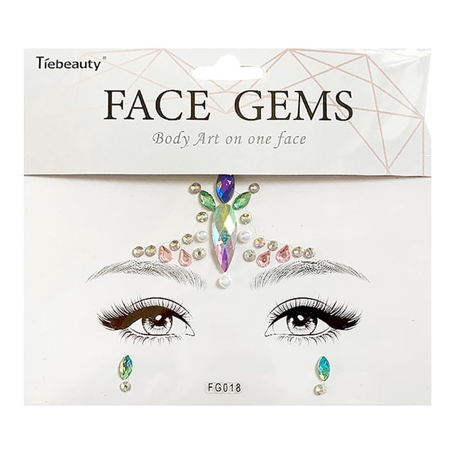 Fiudx Liquidación De Ofertas Flash Pegatinas De Diamantes De Imitación Para La Cara, Pegatinas Para La Frente De Diamantes Para Niñas, Pegatinas Para La Cara De Maquillaje De Belleza Para Escenario