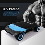 Wonder Core Slide Fit, Ab Roller Board with 4 Wheels, Automatic Rebound Abdominal Roller Wheel for Core Workout, Abdominal Trainer with Knee Pad, Ab Exercise Equipment, Fitness Rolling Board, Blue