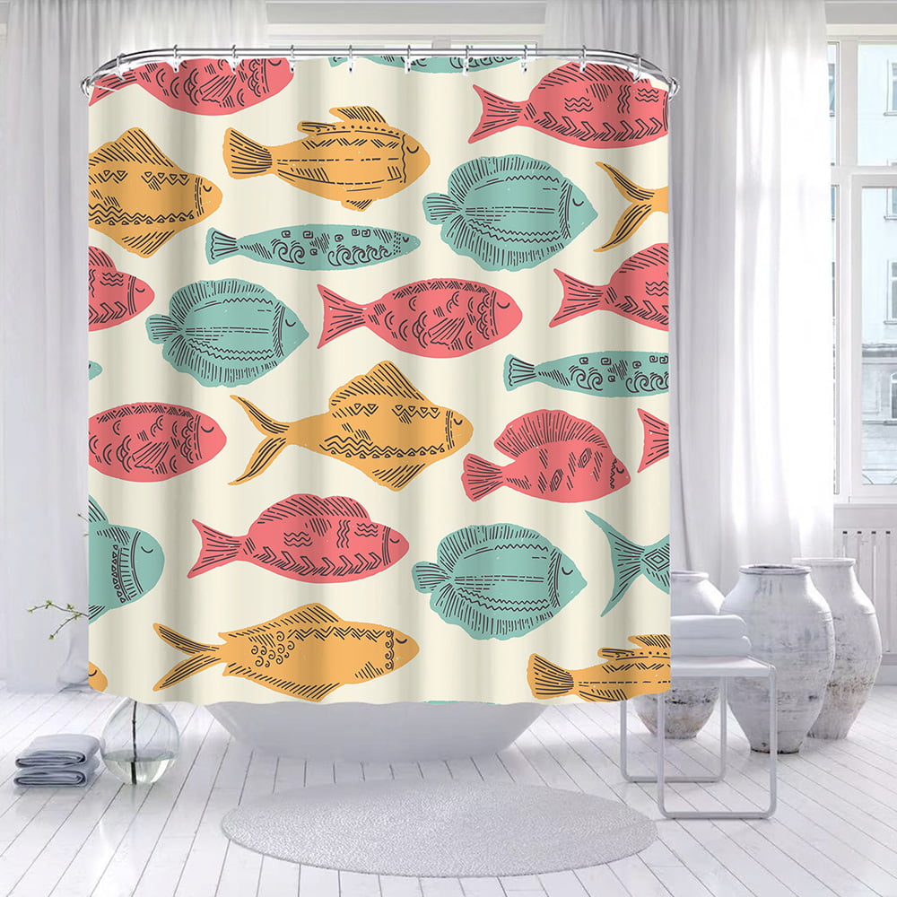 Shower Curtain w/Hook Mildew Resistant Bathroom Curtain Water Repellent Curtain 