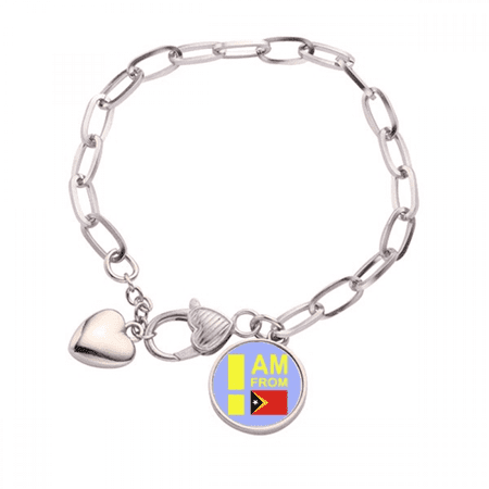 I Am From Timor Leste Art Deco Fashion Heart Chain Bracelet Jewelry Charm Fashion