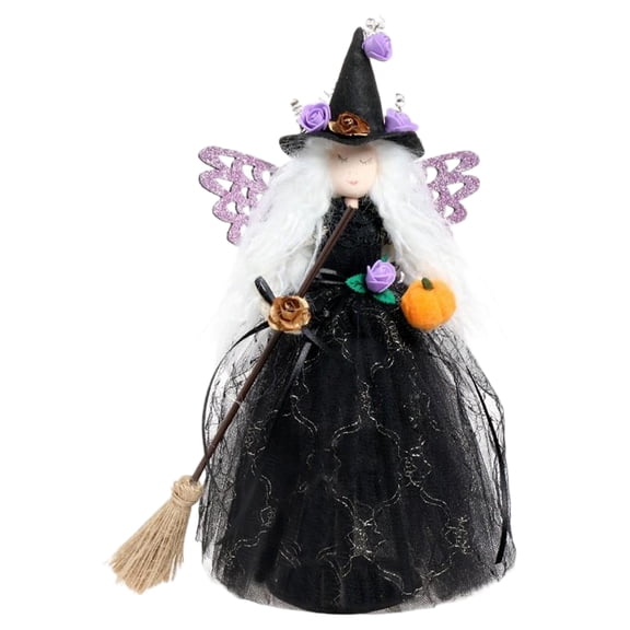 Halloween Witch Decorations Cute Handmade Witch Doll for Spooky Home Halloween Decor Fall Halloween Shelf Decor Gift