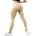 thumbnail image 2 of TTUHYWXI Women's 3D Compression Anti Cellulite Leggings, High Waist Seamless Push Up Sculpting Opaque Yoga Pants for Gym Workout Sport (Beige,L), 2 of 7