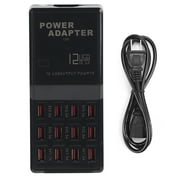 12-Port Multi Fast Charger USB Charging Station Hub for Mobile Phone Tablet (110-240V)US