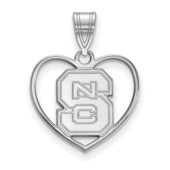 Women's NC State Wolfpack Sterling Silver Logo Heart Pendant