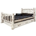 thumbnail image 3 of Montana Collection Queen Storage Bed w/ Laser Engraved Bear Design, Clear Lacquer Finish, 3 of 3