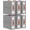 grey, variant on 6 Pack Bed Sheet Organizers and Storage(King &Queen Size) with an Elastic Strap, Foldable Closet Linen Sheet Storage Container, Sheet Set Box for Blanket, Duvet Cover and Pillowcase, Beige