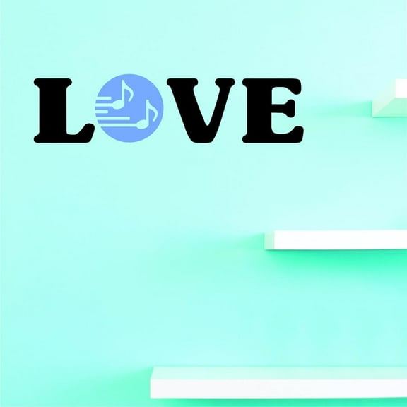 Custom Decals Love Music Wall Art Size: 10 X 36 Inches Color: Multi