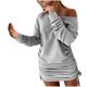 thumbnail image 1 of Moda mujer sexy casual sólido vestido o-cuello manga larga vendaje mini vestido Fridja  NMB108, 1 of 9