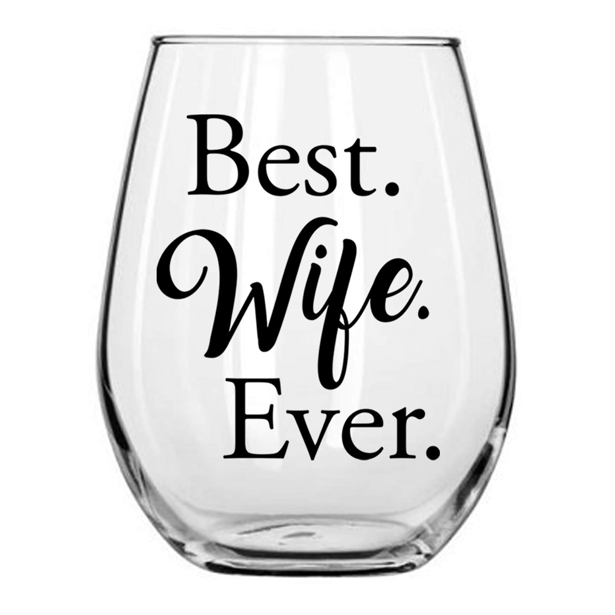Unique Present for Hubby from Wife Best Husband Ever 15oz Stemless Wine Glass 